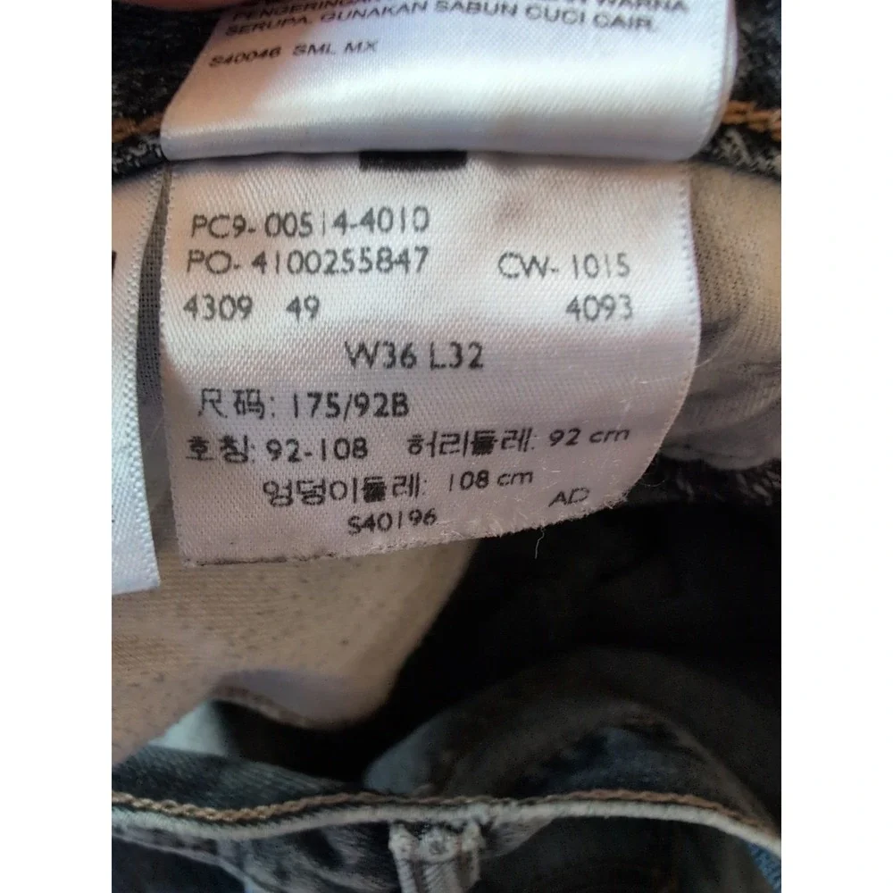 Levi's Men's 514 36x32 Original Straight Fit Jeans - Med Blue Wash 100% Cotton